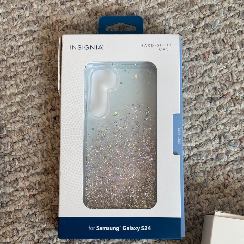 Clear Glitter Hard-Shell Case for Samsung Galaxy S24